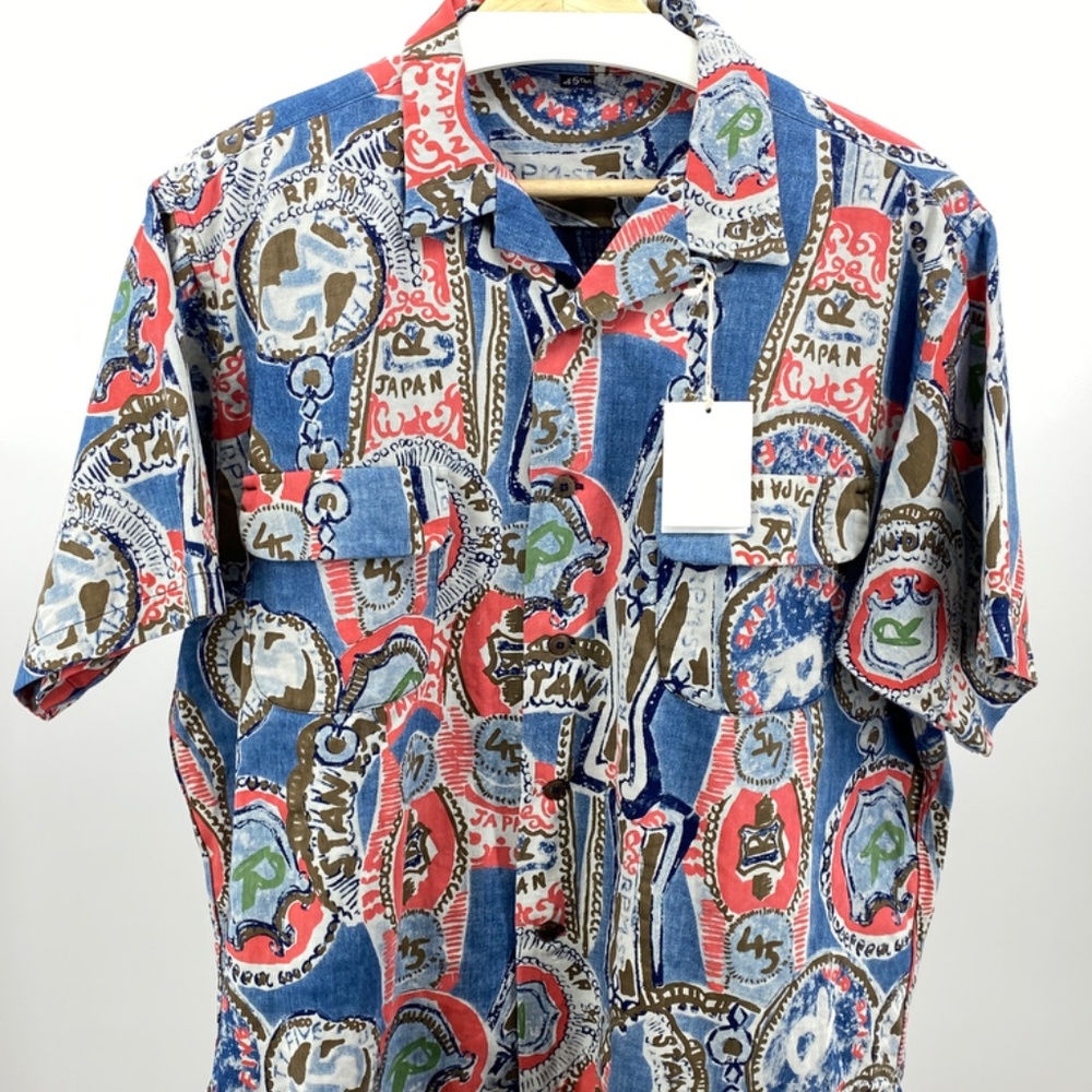 45r SS21 Discharge Print Camp Collar